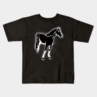 Colorful Animals - black horse Kids T-Shirt